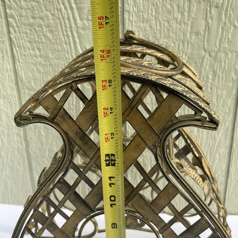 Wine‎ Holder Metal Rack with Holder 3 bottle caddy Wrought Iron Sculpture Art